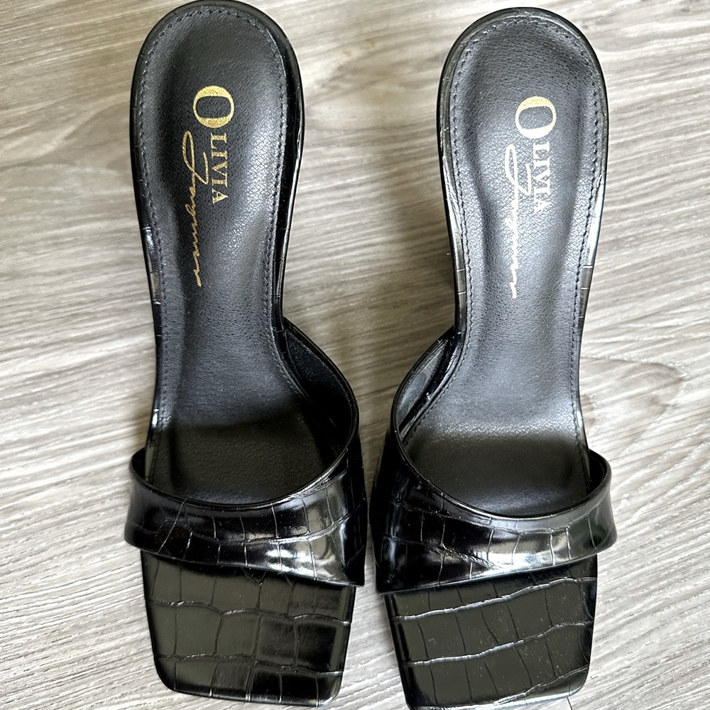 Black square toed shoes